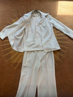 Alfred Werber Vintage All-White Three-Piece Women's Suit Set